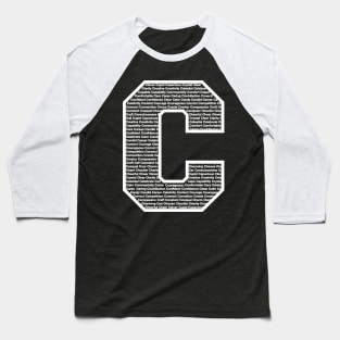C White Baseball T-Shirt
